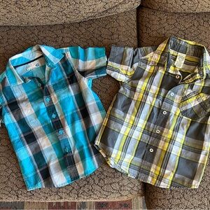 Tony Hawk Kids Plaid Button Down Shirts - Blue, Black, Gray, Yellow